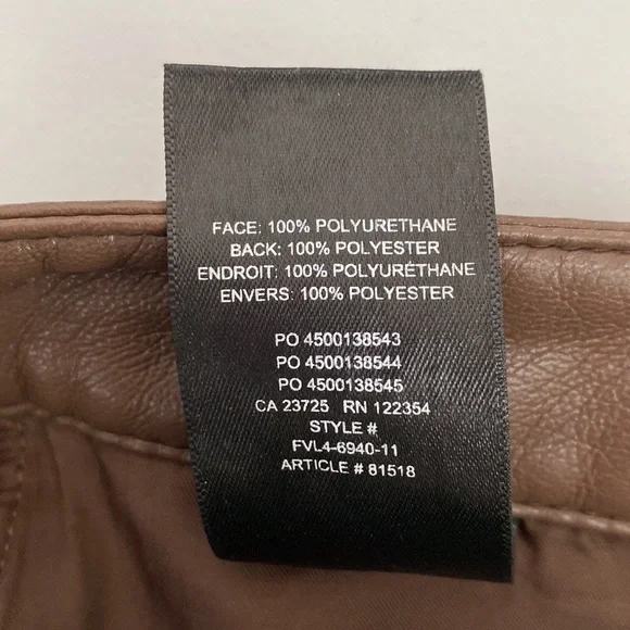 ❗️SOLD❗️ARITZIA Wilfred Brown Melina Faux Leather Cropped Pants Size 8 - Picture 9 of 9